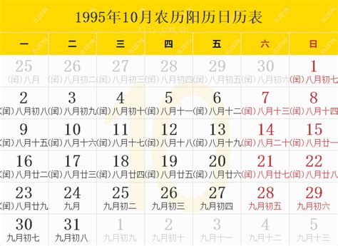 1995年 干支|1995年阴历阳历对照表，1995年农历阳历表带天干地支，1995万。